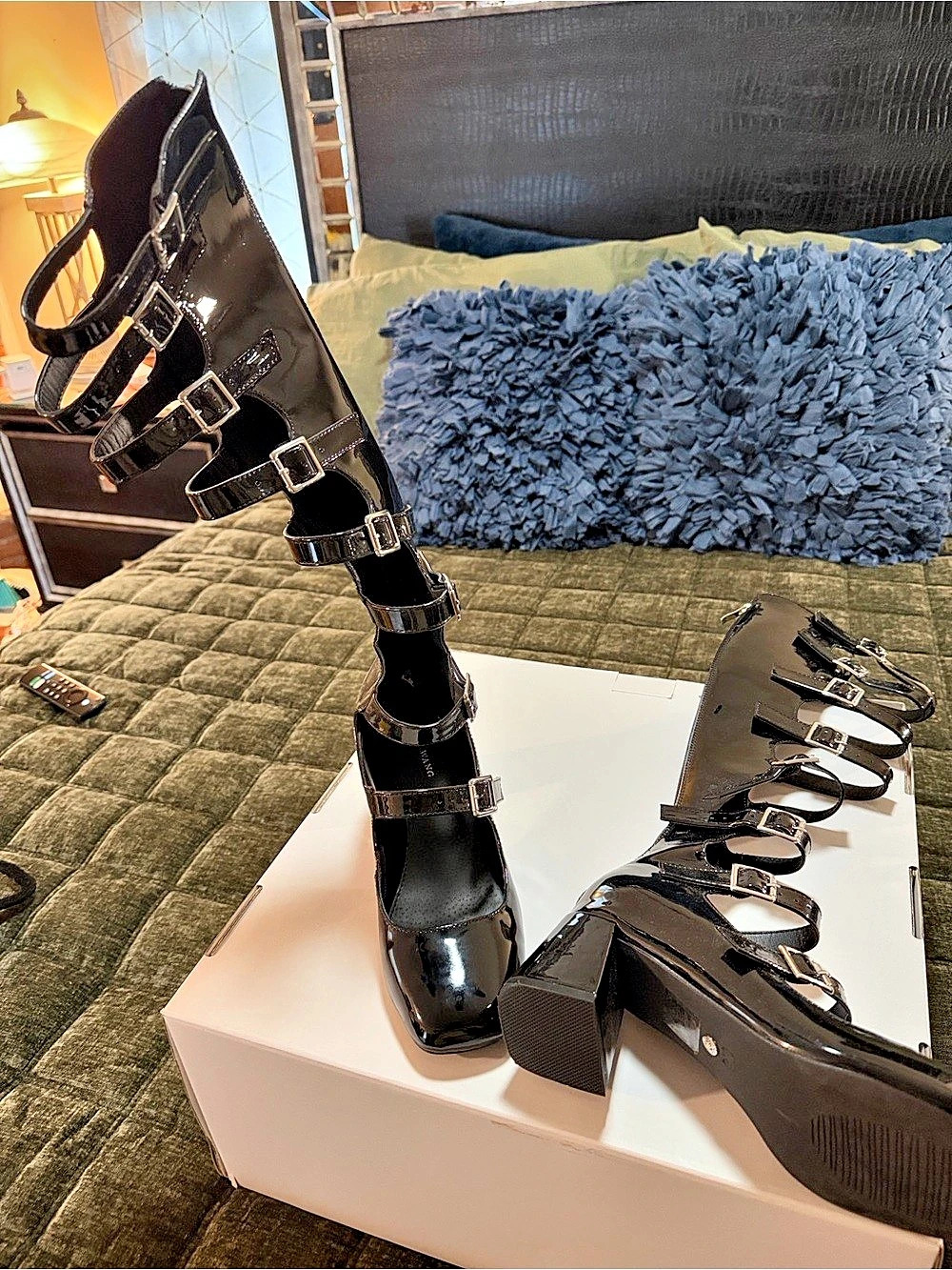 Jeffrey Campbell Monsieur Strappy Platform Heels Black
